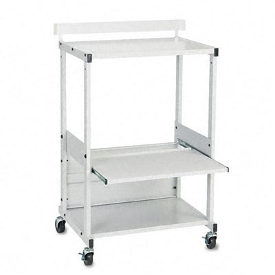 Stax dual-purpose printer stand with three shelves gray