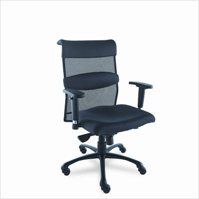 Eon mid-back swivel/tilt chair t-arms black/gray mesh