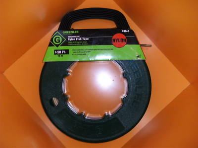New greenlee 50' nylon fish tape 3/16' wide,wire puller
