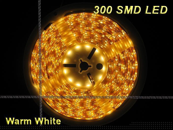 5M 300 led smd 3528 warm white flexible led strip