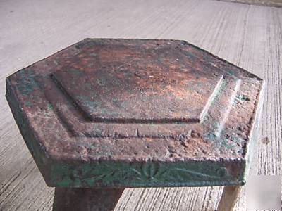 Antique shapely oriental style cast iron stool