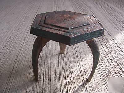 Antique shapely oriental style cast iron stool
