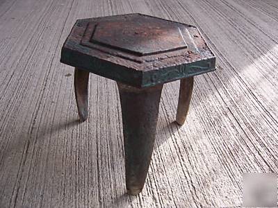 Antique shapely oriental style cast iron stool