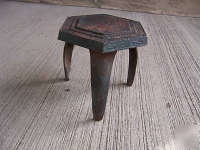 Antique shapely oriental style cast iron stool