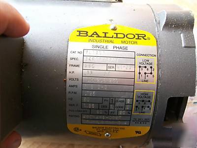 Baldor used industrial electric motor single phase