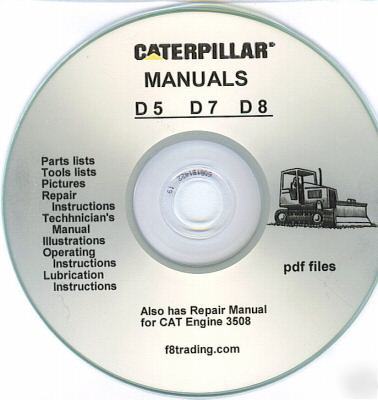 Caterpillar D5 D7 D8 op repair maint service manual cd