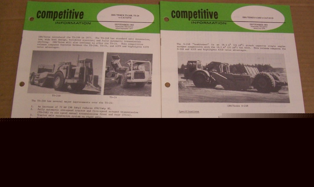 Caterpiller 1983 competitive information brochure lot