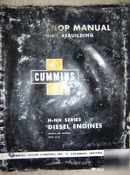 1961 cummins h nh diesel engine manual unit rebuild w