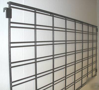 4 pc metal wire slat wall grid wall retail rack shelf 