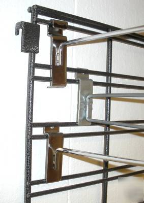 4 pc metal wire slat wall grid wall retail rack shelf 