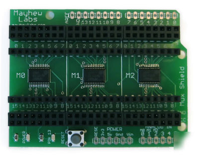 Arduino mux shield: analog digital i/o multiplexer 