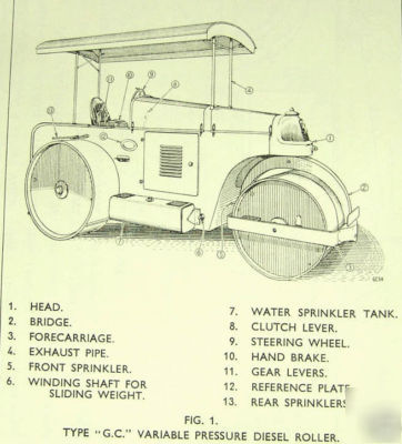 Aveling barford asphalt road rollers instruction manual