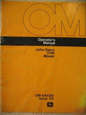 John deere 3700 mower for 300 400 tractor ops manual