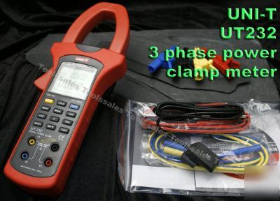 New UT232 3 phase 4 wire power factor clamp meter