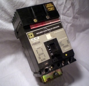 Square d FH36100 circuit breaker, 100 amp 3 pole refurb