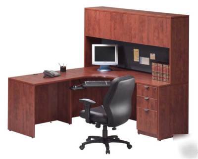 New 6PC l-shape executive office desk set, #ale-va-L1