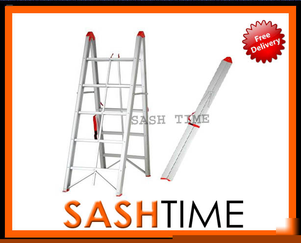 New brand compact aluminium folding rung 5 step ladder