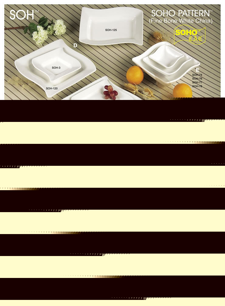 New cac fine bone porcelain dinner plates soho pattern