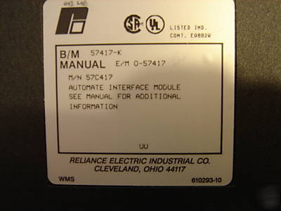 Reliance automax automate interface: 57C417