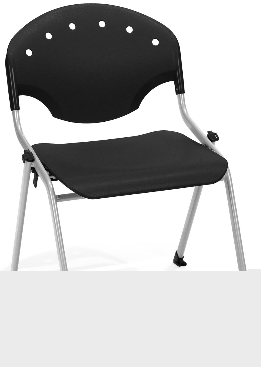 Rico designer black guest plastic stack office chair 