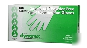 Vinyl powder free extra large examination gloves-100 ea