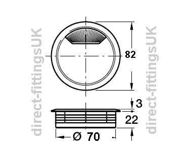 10X cable tidy worktop desk *70MM* grommet.finest q'lty