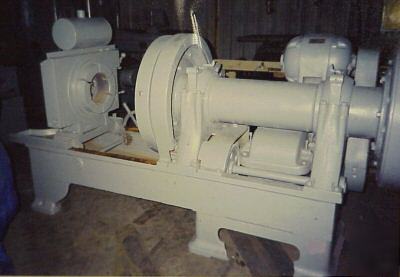 10â€ bignall-keeler cut off lathe, dual chuck, chamfer