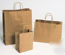 100 kraft paper retail shopping gift bags 5.25X3.5X5.25