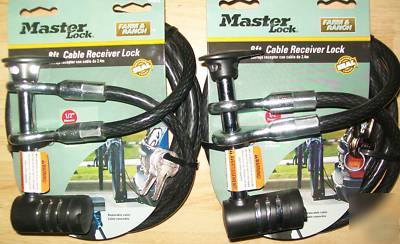 2 master lock 8FT. cable receiver locks - model 1470TS