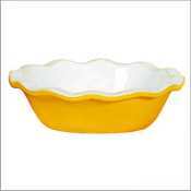 New ceramic citron yellow 1-cup pie dish