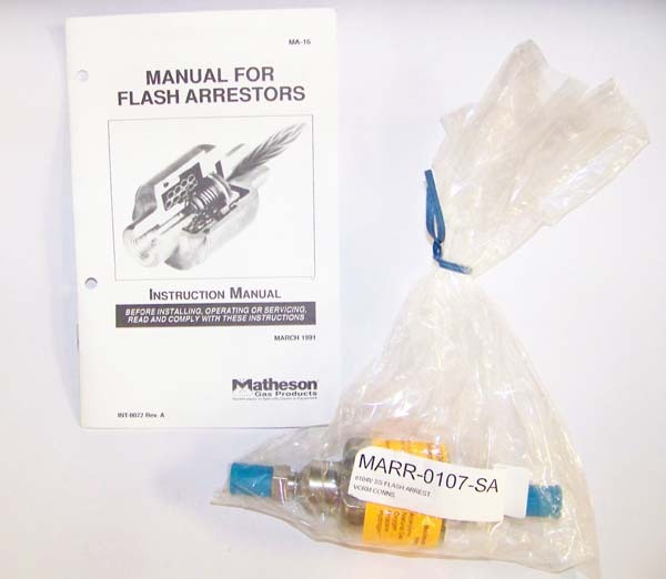 New matheson 6104V flash arrestor-5MM vcr male fittings