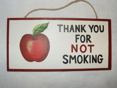 Thank you for not smoking apple home wall decor sign