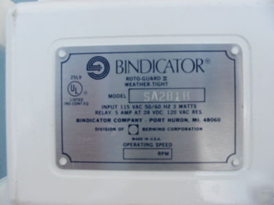 Bindicator roto-guard ii SA2B1H rotation speed detector