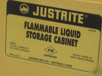 Justrite piggyback 25801 12GAL flammable safety cabinet