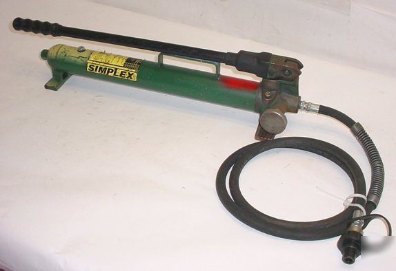 Simplex hydraulic hand pump jack P41 p-41 + hyd hose