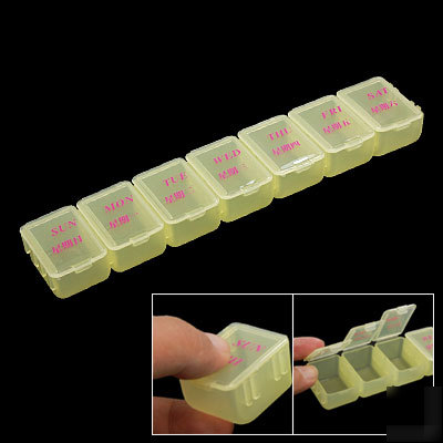 Yellow plastic storage case for electronic components