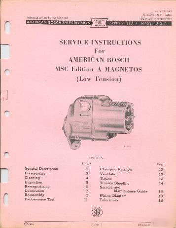 Allis chalmers monarch l tractor msc magneto manual ab