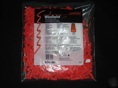 WT3-b buchanan WT3 orange wiretwist wire nut - qty.-500