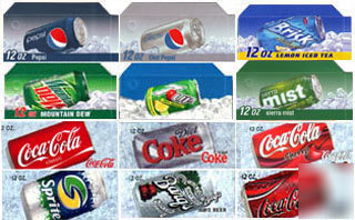 12 flavor strips for vending machines, coke, pepsi