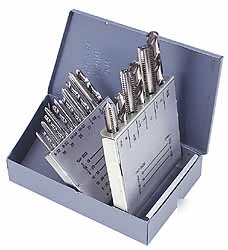 18 piece unc tap and drill set , 2.5MM to 12MM(d-0159)