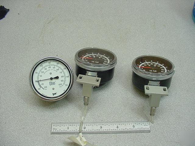 3 vacuum gauges -20 to +100 cm H2O