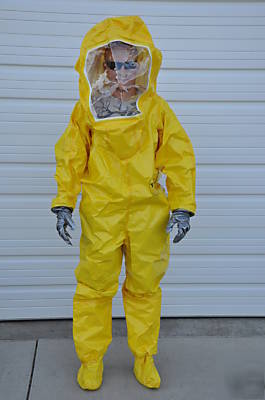 Dupont tychem br BR528T level b hazmat suit gloves