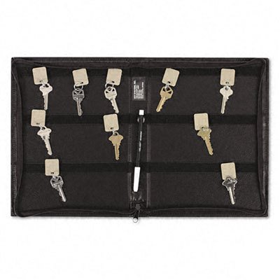Lock full-length zipper 288-key leathr vinyl case black