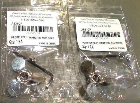 New lot of 2 cole-parmer A531CP three-blade propeller 