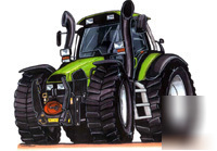 Retroartz cartoon A3 art print european deutz tractor