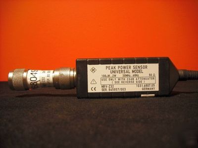 Rohde & schwarz nrv-Z32 peak power sensor w/attenuator