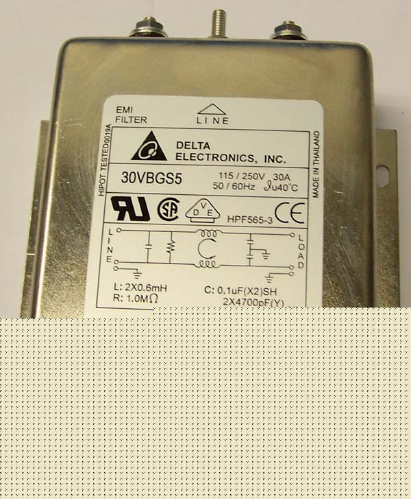 Delta emi line filter 30VBGS5 30A 30-amp 115/250 volts