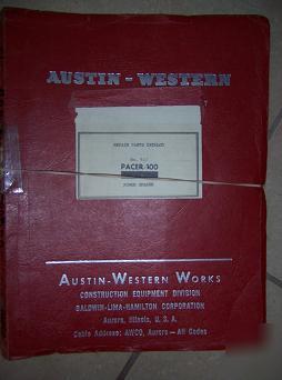 1957 austin western pacer 100 power grader parts book v