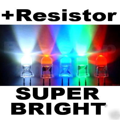 120 pcs 3MM red green blue yellow white led lights 12V