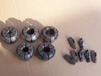 5 used marlco colletts,adjustable range,7 parts of extr